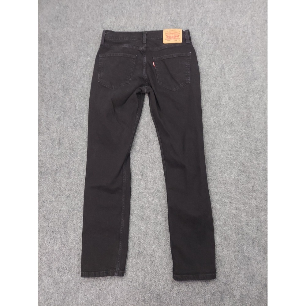 Levis 511 Jeans Mens 32x32 Black Dark Wash Preppy Slim Fit Stretch Cotton Denim - Picture 2 of 12